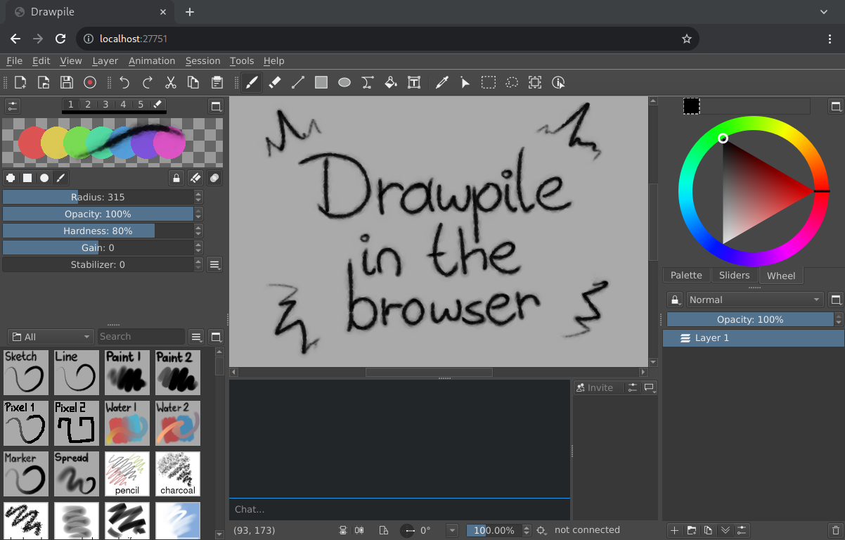 Drawpile running in the browser