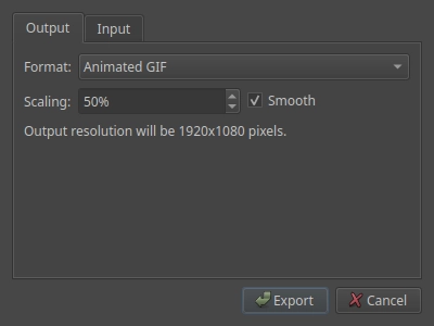 Animation export scaling