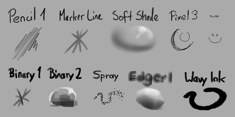 Examples of the new brushes