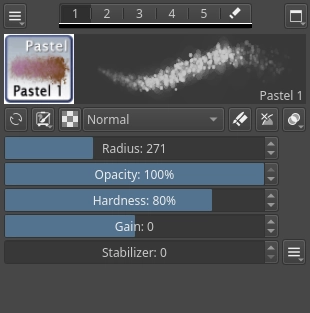 Different configurations of the brush preview