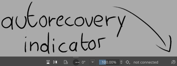 Autorecovery indicator in status bar
