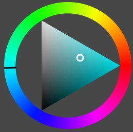 Fixed color wheel triangle