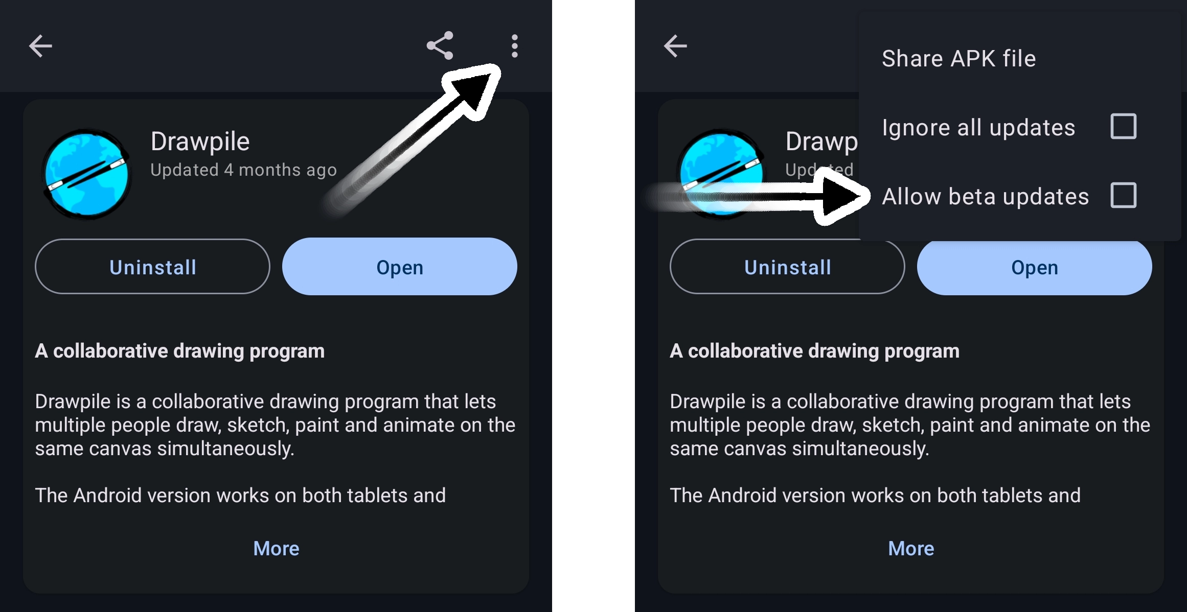 Enabling beta updates on F-Droid