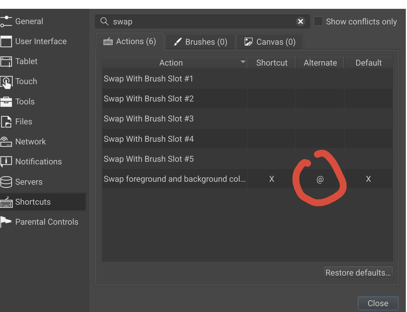 Air Action shortcut assigned